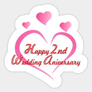 Happy 2nd wedding anniversary Sticker